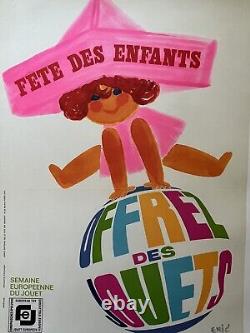 Affiche ancienne originale Offrez des Jouets Années 60 ÉRIC