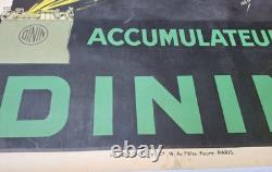 Affiche ancienne originale Old Poster Accumulateurs DININ Grand Format