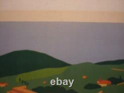 Affiche ancienne originale PLM cote d'Azur Val d'Esquières 1930 entoilée
