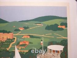 Affiche ancienne originale PLM cote d'Azur Val d'Esquières 1930 entoilée