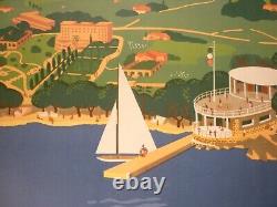 Affiche ancienne originale PLM cote d'Azur Val d'Esquières 1930 entoilée