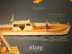 Affiche ancienne originale PLM cote d'Azur Val d'Esquières 1930 entoilée