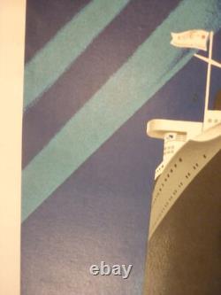 Affiche ancienne originale Paul Colin transatlantique vers 1950 entoilée