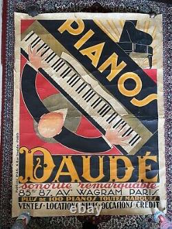 Affiche ancienne originale Pianos Daudé