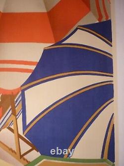 Affiche ancienne originale Playas de Andalucia Espagne Spain Morell rare 1950