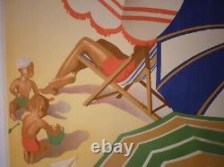 Affiche ancienne originale Playas de Andalucia Espagne Spain Morell rare 1950