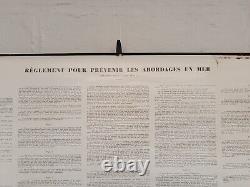 Affiche ancienne originale Prévention des Abordages en Mer Circa 1950