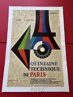 Affiche ancienne originale Quinzaine technique de Paris 1962 G. GEORGET