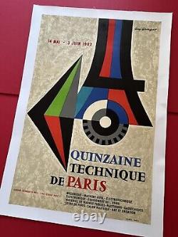 Affiche ancienne originale Quinzaine technique de Paris 1962 G. GEORGET