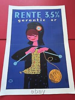 Affiche ancienne originale Rente 3,5% 1960 LEFOR OPENO