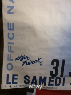 Affiche ancienne originale Roger Perot 1935