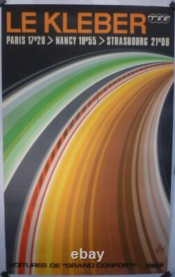 Affiche ancienne originale SNCF Foré Paris Nancy Strasbourg 1971 TEE