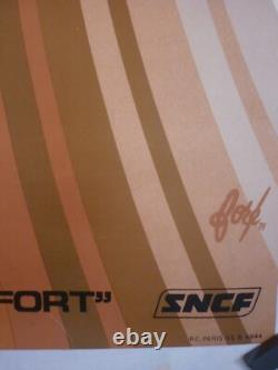 Affiche ancienne originale SNCF Foré Paris Nancy Strasbourg 1971 TEE