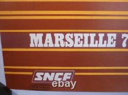 Affiche ancienne originale SNCF Foré le Rhodanien Marseille Lyon Paris TEE 1971
