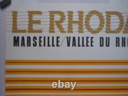 Affiche ancienne originale SNCF Foré le Rhodanien Marseille Lyon Paris TEE 1971