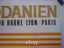 Affiche ancienne originale SNCF Foré le Rhodanien Marseille Lyon Paris TEE 1971