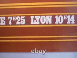 Affiche ancienne originale SNCF Foré le Rhodanien Marseille Lyon Paris TEE 1971