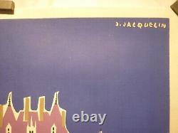 Affiche ancienne originale SNCF Jacquelin châteaux Loire entoilée 1956