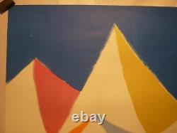 Affiche ancienne originale SNCF ski train sport d'hiver montagne 1970 Georget