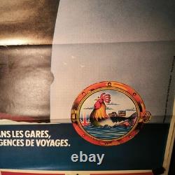 Affiche ancienne originale Sealink SNCF Ferry 1982