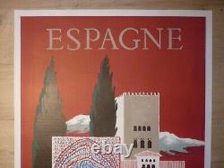 Affiche ancienne originale Villemot Espagne entoilée 1957