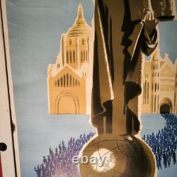 Affiche ancienne originale Villemot SNCF Lisieux 1954