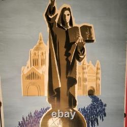 Affiche ancienne originale Villemot SNCF Lisieux 1954