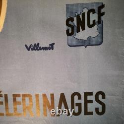Affiche ancienne originale Villemot SNCF Lisieux 1954