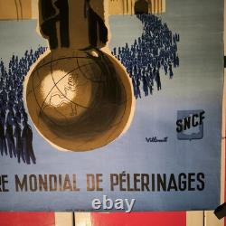 Affiche ancienne originale Villemot SNCF Lisieux 1954