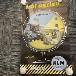 Affiche ancienne originale Vintage KLM 1950/60 Fret Aérien