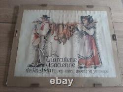 Affiche ancienne originale aquarelle charcuterie pub waltz Hansi