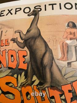 Affiche ancienne originale authentique entoilée Expo universelle 1900. PARIS
