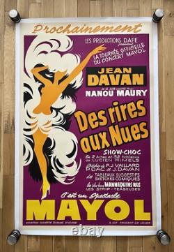 Affiche ancienne originale cabaret SPECTACLE MAYOL 1969
