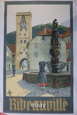 Affiche ancienne originale chemin de fer Alsace Ribeauvillé