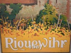Affiche ancienne originale chemin de fer Alsace Riquewihr vers 1920 entoilée