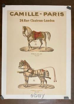 Affiche ancienne originale entoilée Camille Paris 72 X 52 cm