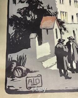 Affiche ancienne originale entoilée Kaysersberg par ALO en très bon état