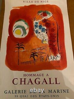 Affiche ancienne originale lithographique Marc Chagall 1967