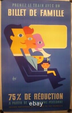 Affiche ancienne originale sncf foré 1962