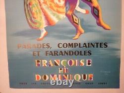 Affiche ancienne originale théâtre Daunou Danse 1954 entoilée