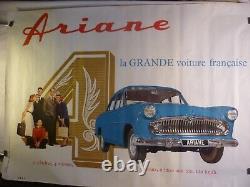 Affiche ancienne originale voiture Simca Ariane 4 vers 1957