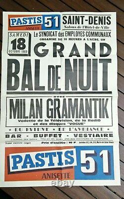 Affiche ancienne pastis 51 Milan Gramantik imp. Gaillard octobre 1969