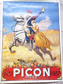 Affiche ancienne publicitaire centenaire PICON 1837 1937 Bière Affiche ancienne publicitaire centenaire PICON 1837 1937 Bière