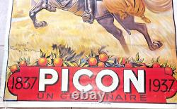 Affiche ancienne publicitaire centenaire PICON 1837 1937 Bière Affiche ancienne publicitaire centenaire PICON 1837 1937 Bière