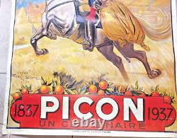 Affiche ancienne publicitaire centenaire PICON 1837 1937 Bière Affiche ancienne publicitaire centenaire PICON 1837 1937 Bière