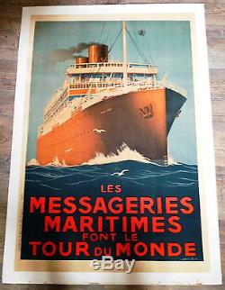 Affiche ancienne publicitaire originale maritime