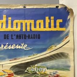 Affiche ancienne radiomatic Automobile Auto Radio Selectromatic Batman 1957