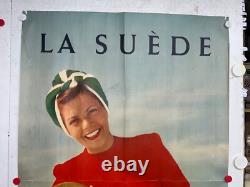 Affiche ancienne ski neige Suede