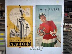 Affiche ancienne ski neige Suede