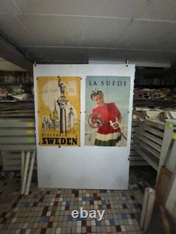 Affiche ancienne ski neige Suede